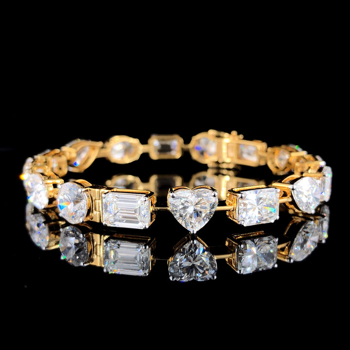 A Constellation of Shapes: 2.0ct Each Multishape Diamond Bracelet