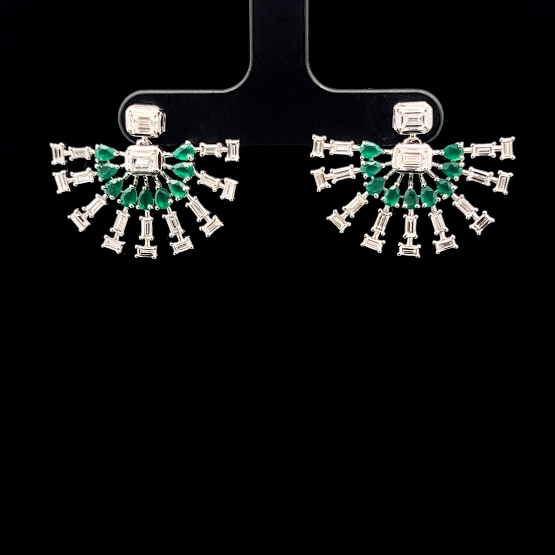 Elegant Emerald Diamond Studs