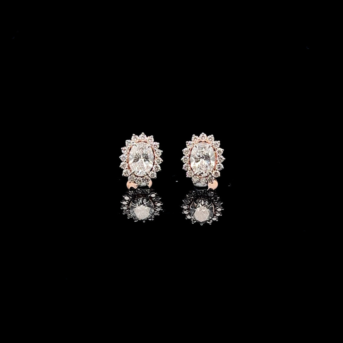 Versatile Sparkle: Oval Halo Diamond Studs
