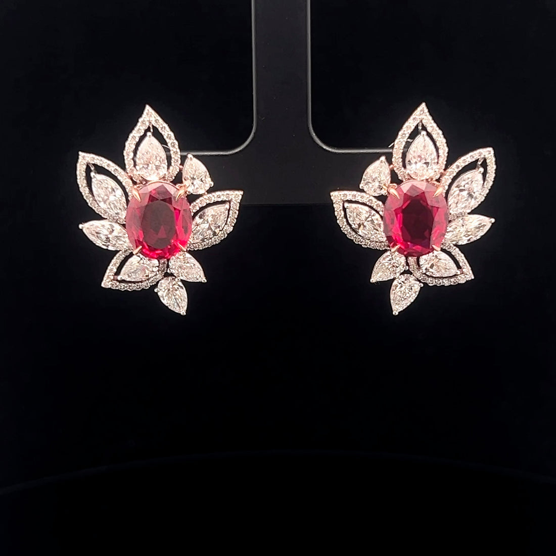 Exquisite Diamond Floral Studs