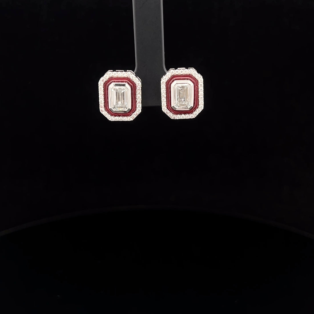 Exquisite Red & Diamond Earrings