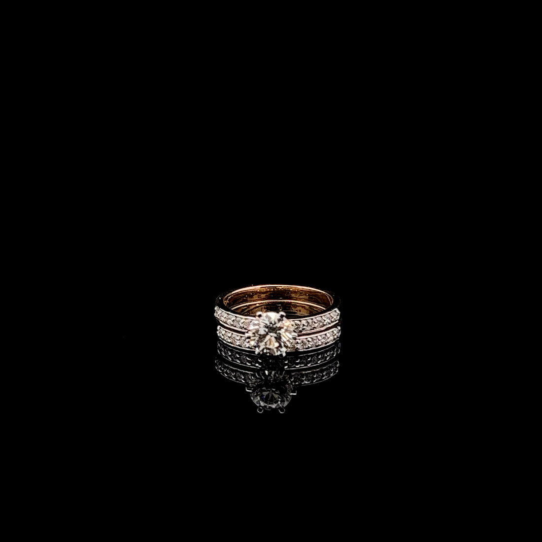 The 1.0ct Brilliance: Diamond Ring with Half Diamond Band