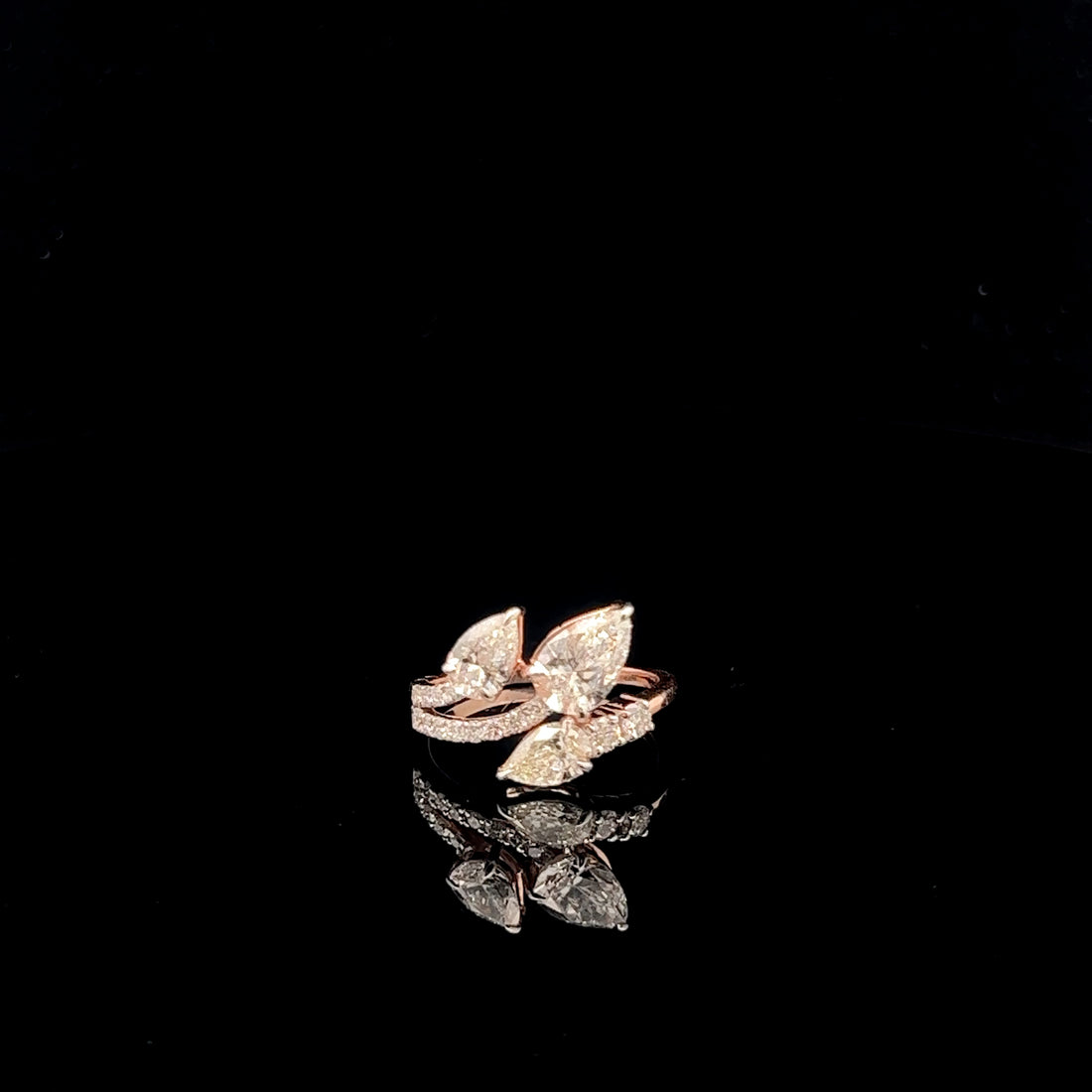 Triple Pear Diamond Cocktail Ring: A Statement of Brilliance