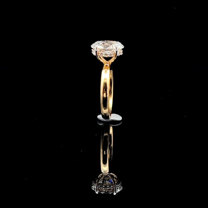 Timeless Elegance: 3.0ct Oval Solitaire Diamond Ring With Hidden Halo