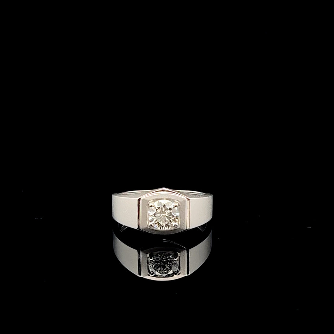 Timeless Strength: 0.89ct Matte Finish Men's Ring