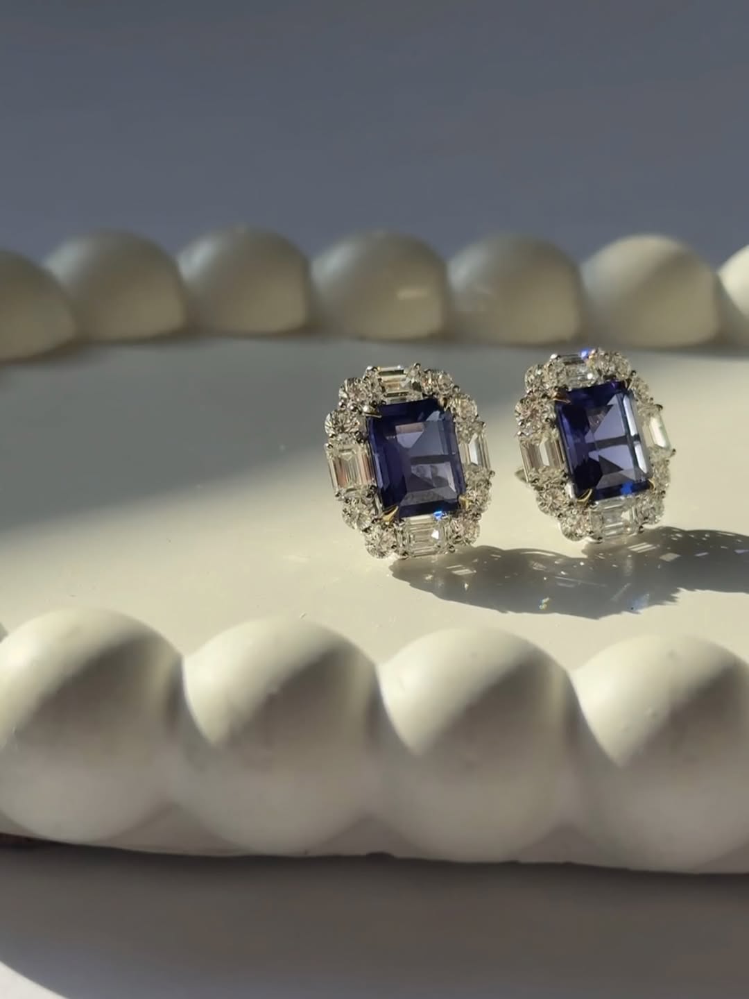 Elegant Sapphire and Diamond Earrings