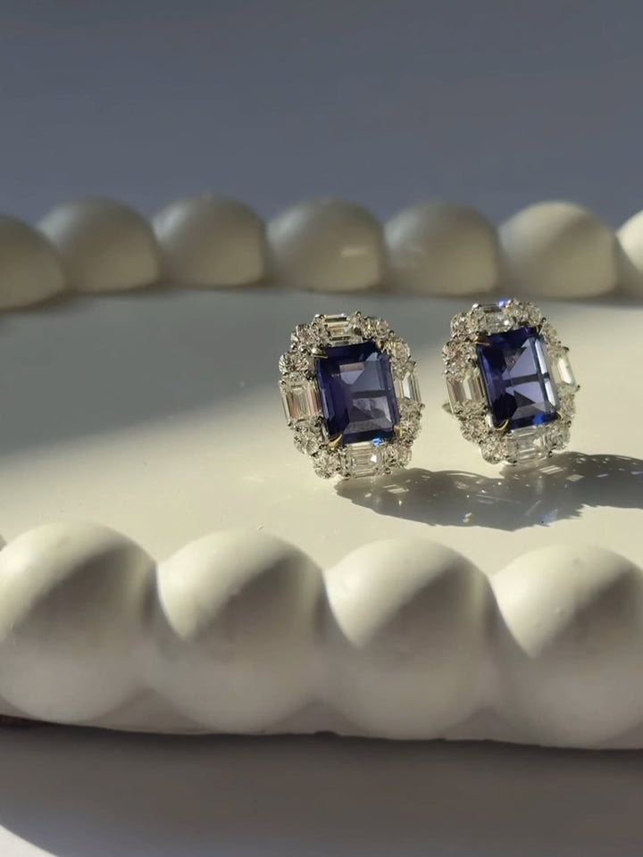Elegant Sapphire and Diamond Earrings