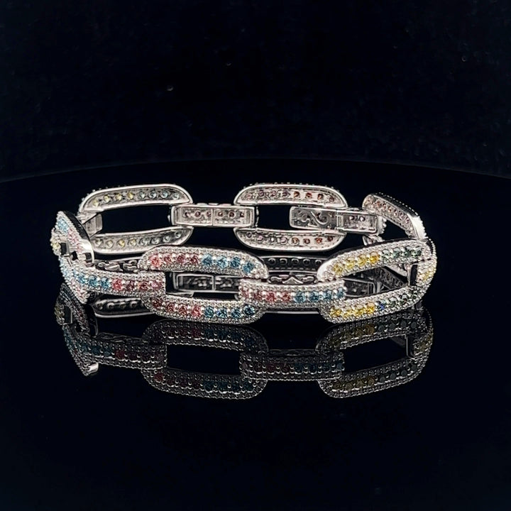 Modern Multicolor Diamond Bracelet: Contemporary Chic