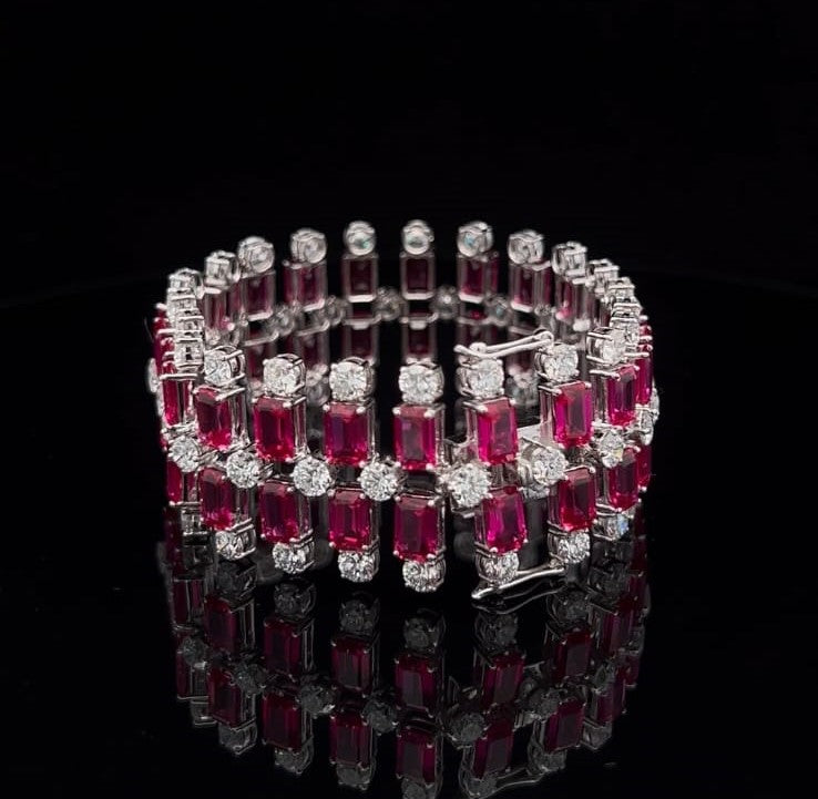 Elegant lab grown Pink Sapphire Wrist Circlet
