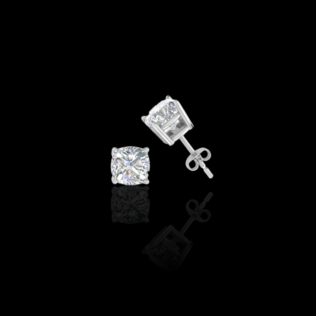 2.0 Ctw Cushion Solitaire Studs