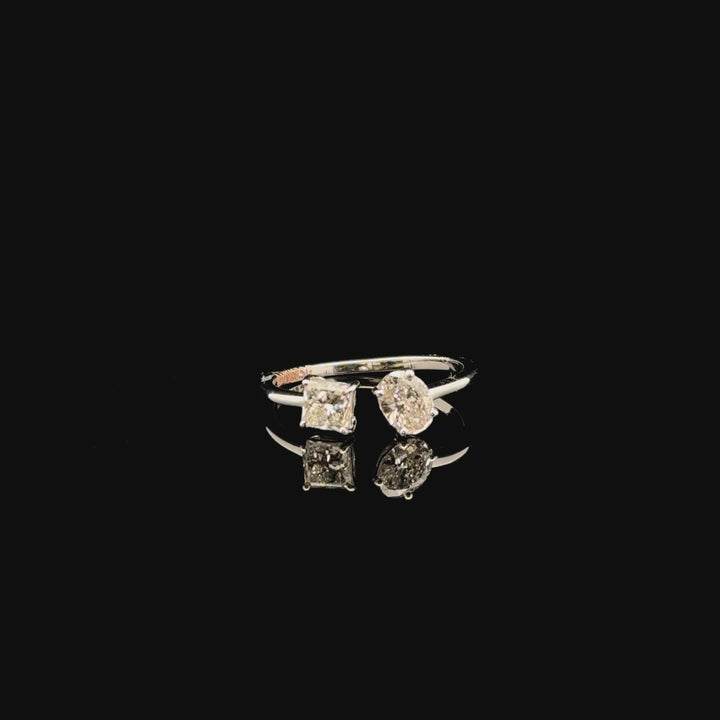The Oval & Princess Duo: Half Space Diamond Ring