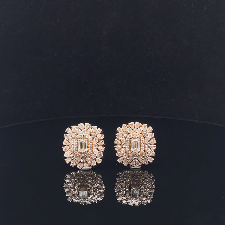 Luxurious Fancy Cut Diamond Studs