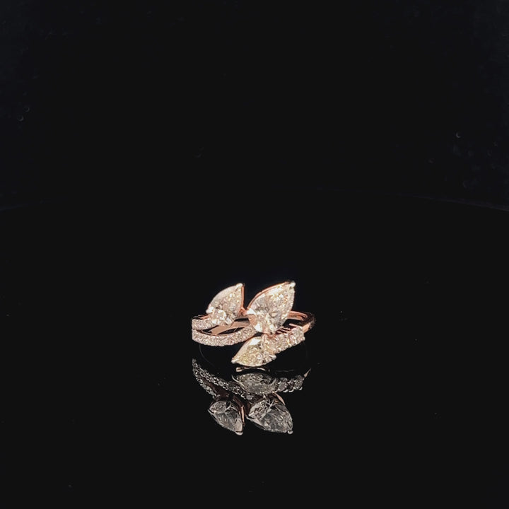 Triple Pear Diamond Cocktail Ring: A Statement of Brilliance