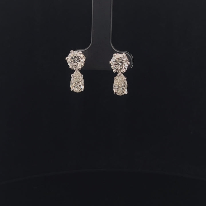 Elegant 2ct Each Diamond Drop Earrings: Classic Design