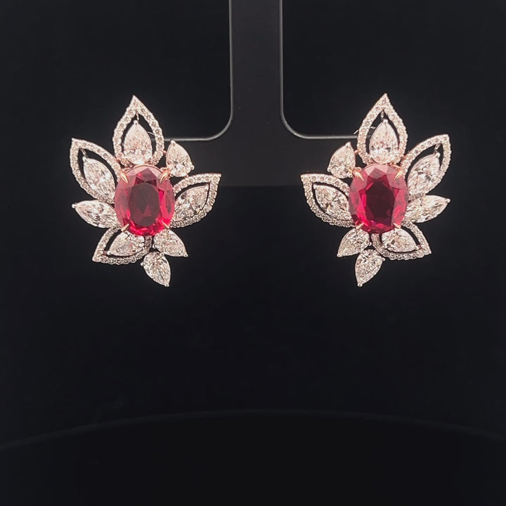 Exquisite Diamond Floral Studs