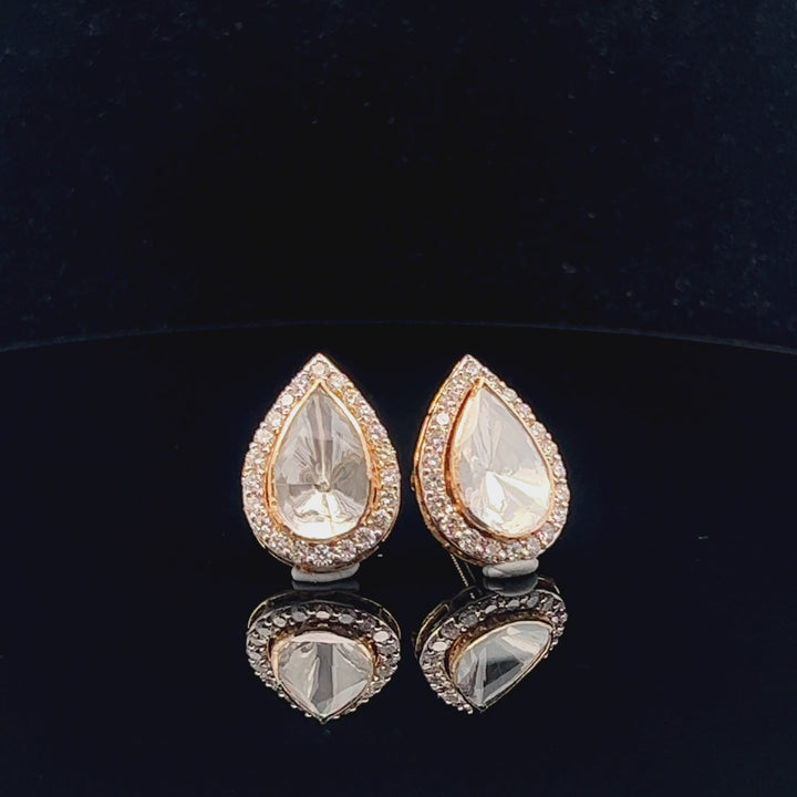 Exquisite Lab Grown Polki Stud Earrings- A Fusion Of Tradition and Modern Elegance