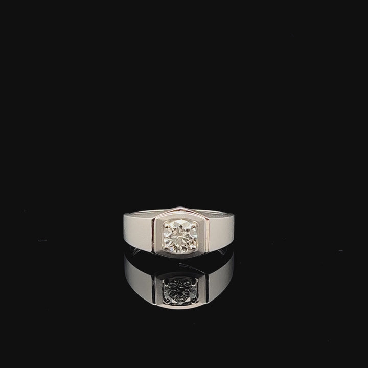 Timeless Strength: 0.89ct Matte Finish Men's Ring