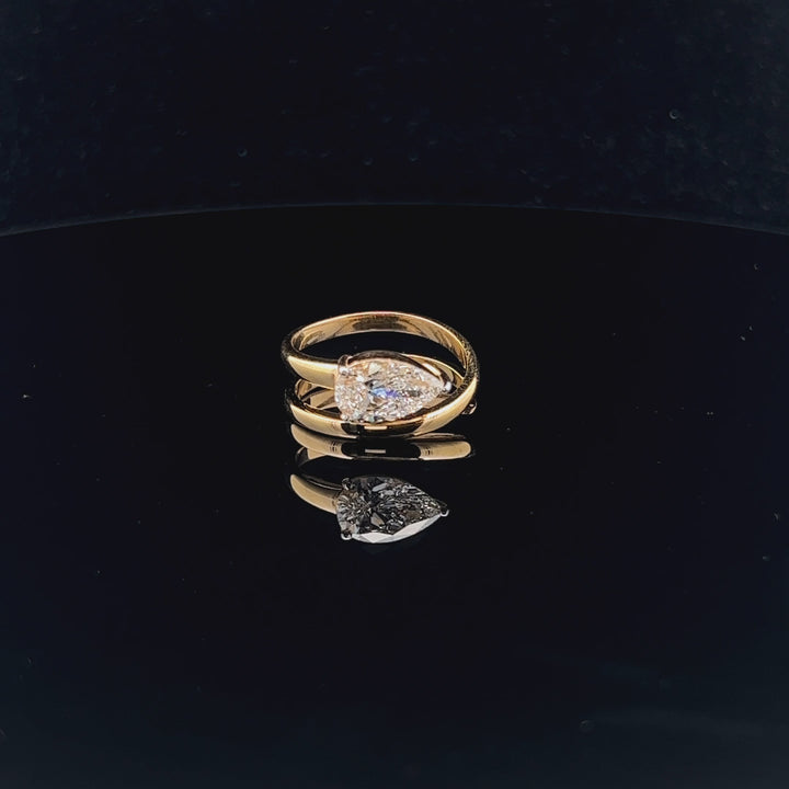 Elegant Pear Serpenti Ring