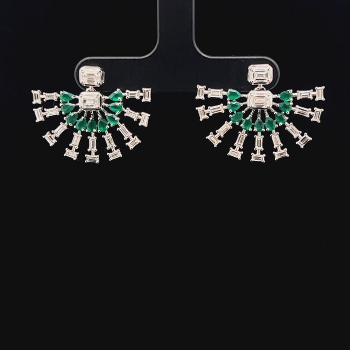 Elegant Emerald Diamond Studs