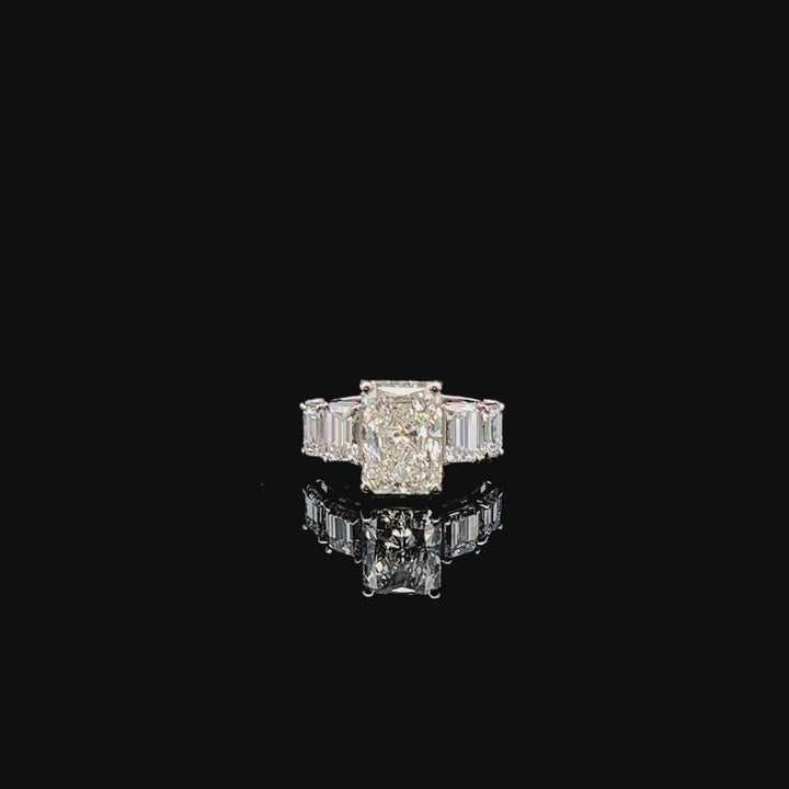 Modern Elegance: 3.0ct Radiant Cut Diamond Engagement Ring