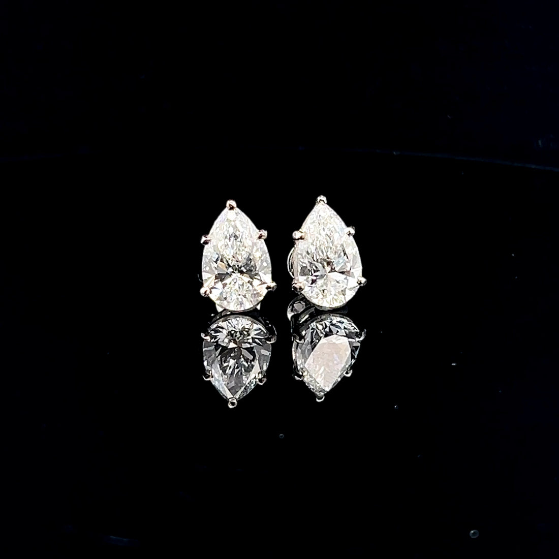 8.0ctw Pear Solitaire Studs