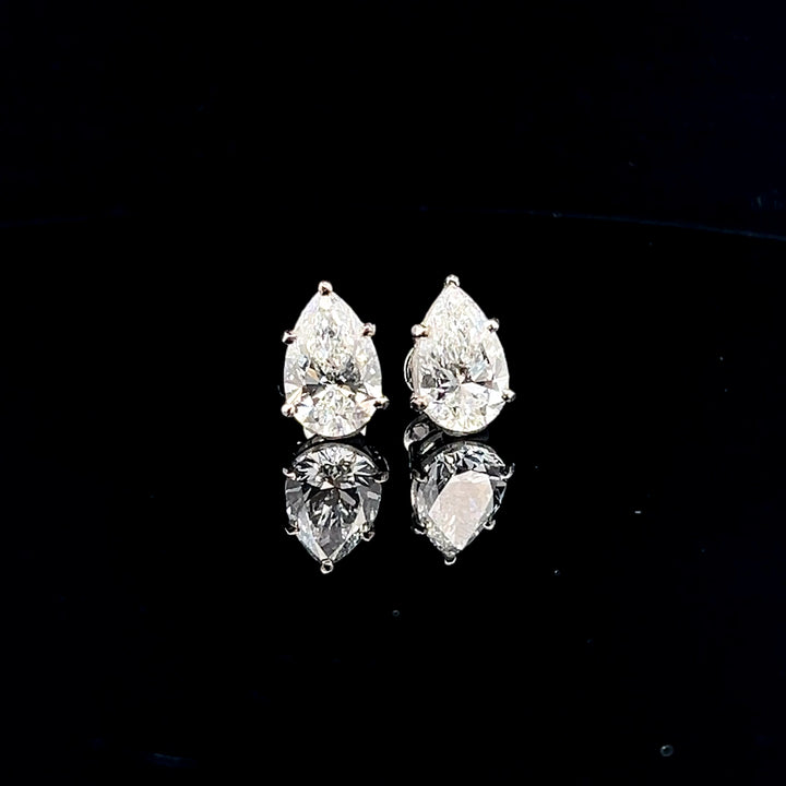 8.0ctw Pear Solitaire Studs