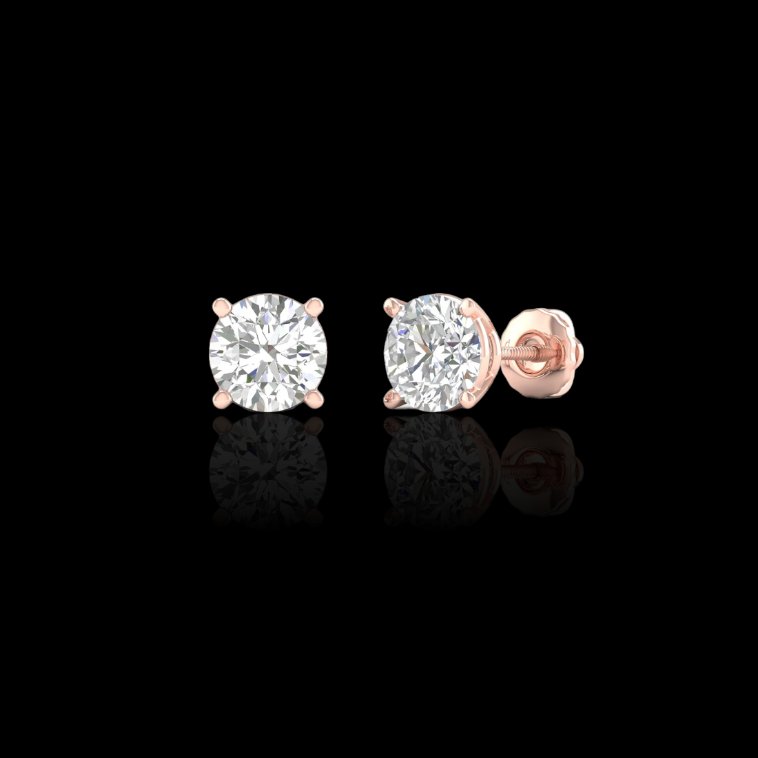 1.0 Ctw Round Solitaire Studs