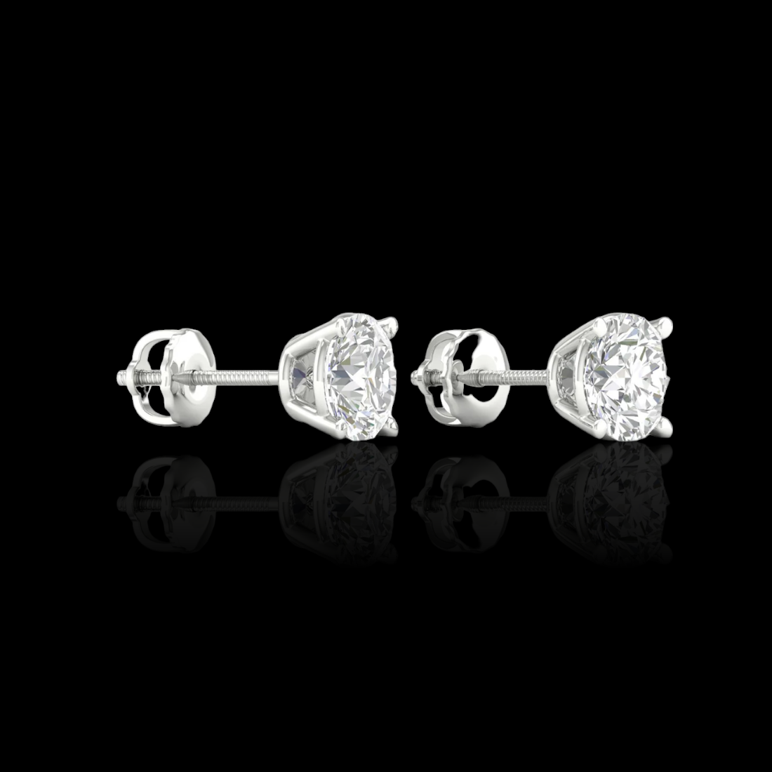 3.0 Ctw Round Solitaire Studs