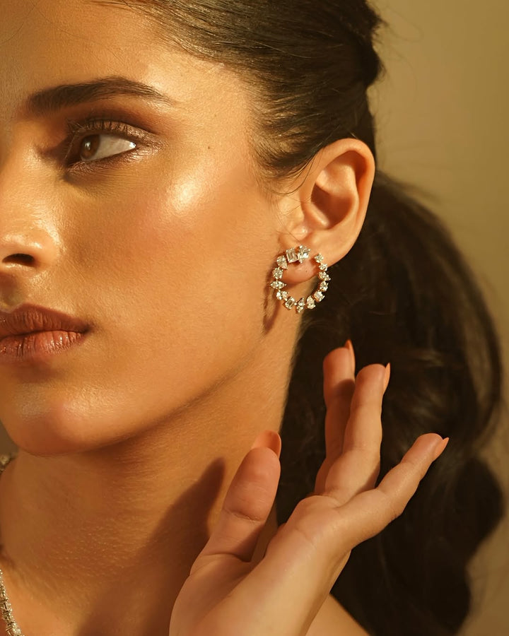 Mixed Cut Diamond Garland Necklace and Earrings Set