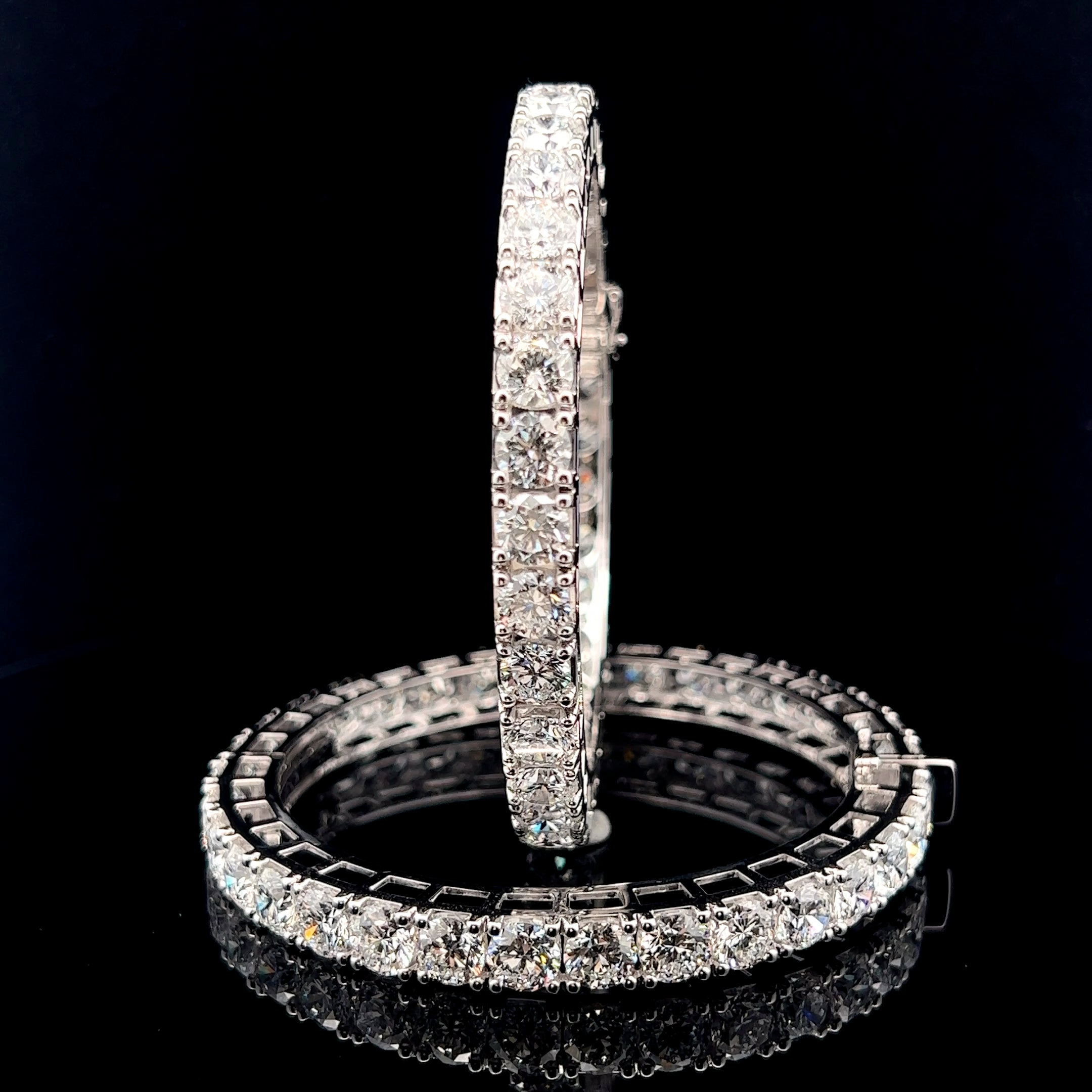 Timeless Elegance: 1.0ct Each Round Diamond Bangles