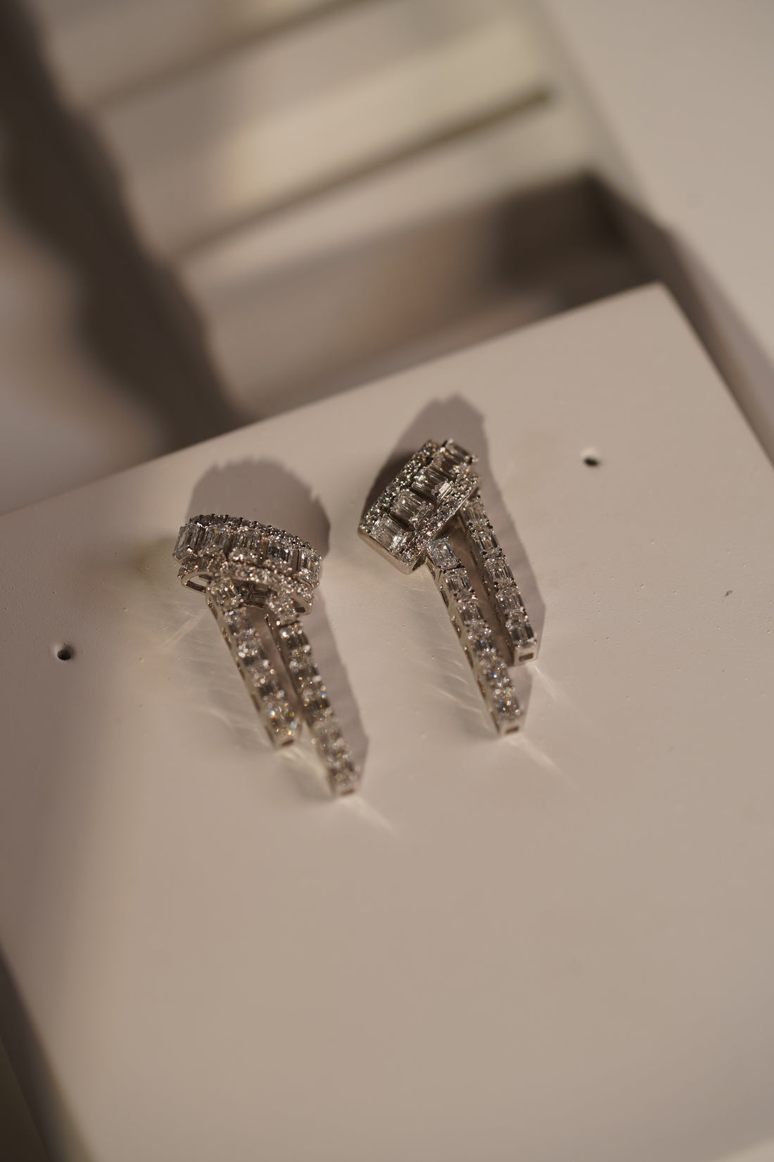 Radiant Harmony: Emerald-Cut Lab-Grown Diamond Necklace & Earrings Set