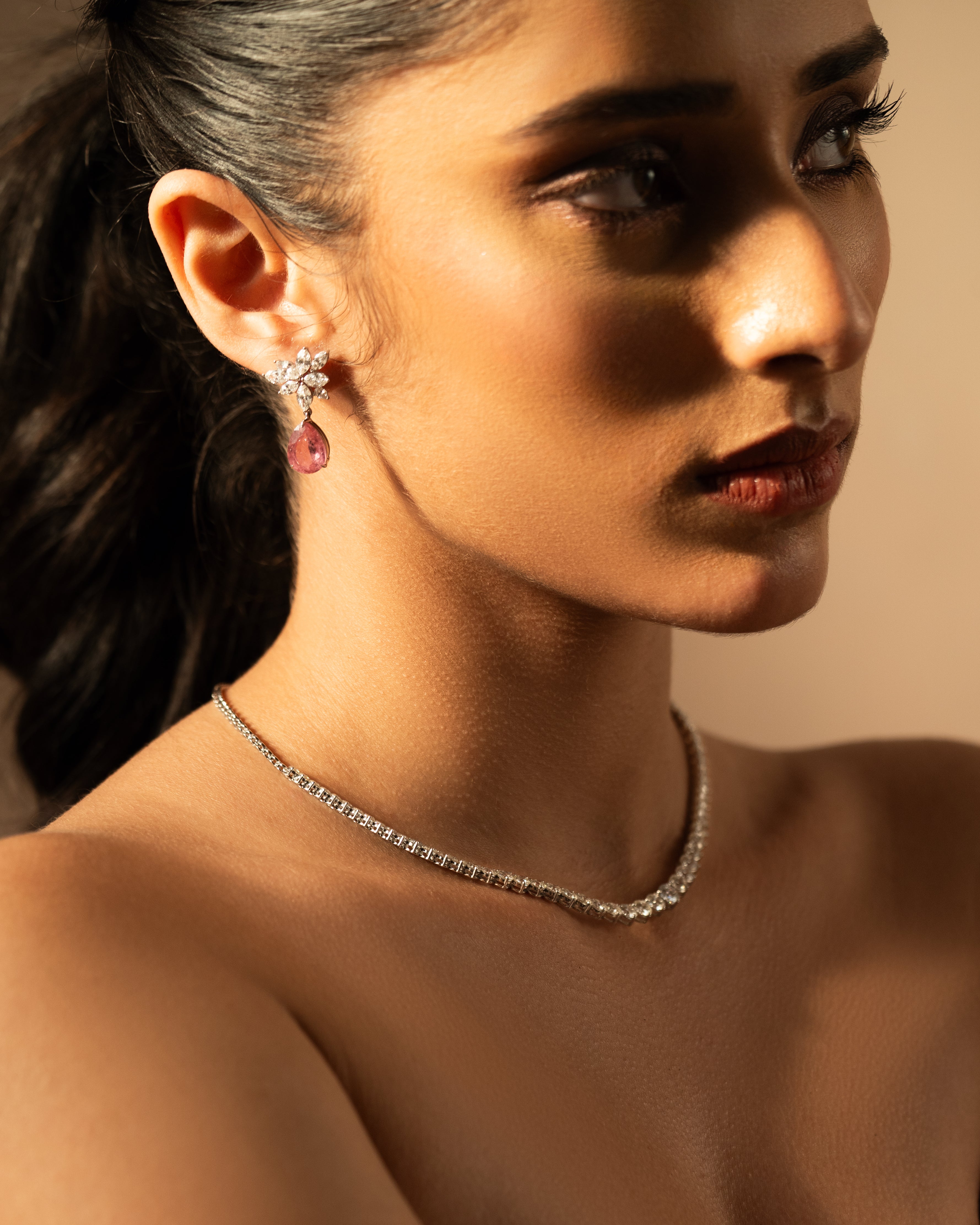 Blush Bloom Drop Earrings: Delicate Pink Elegance