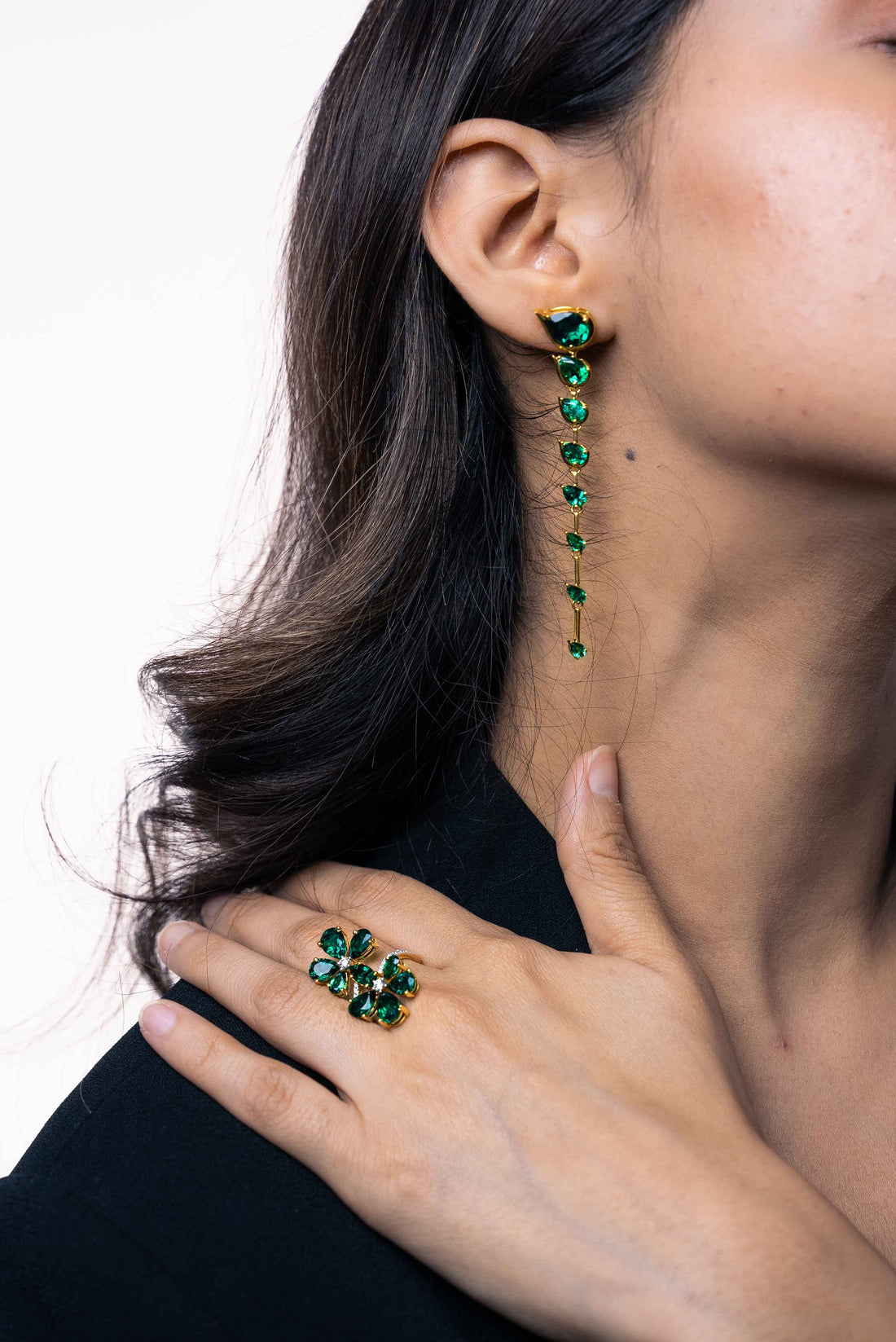 Elegant Green Gem Earrings