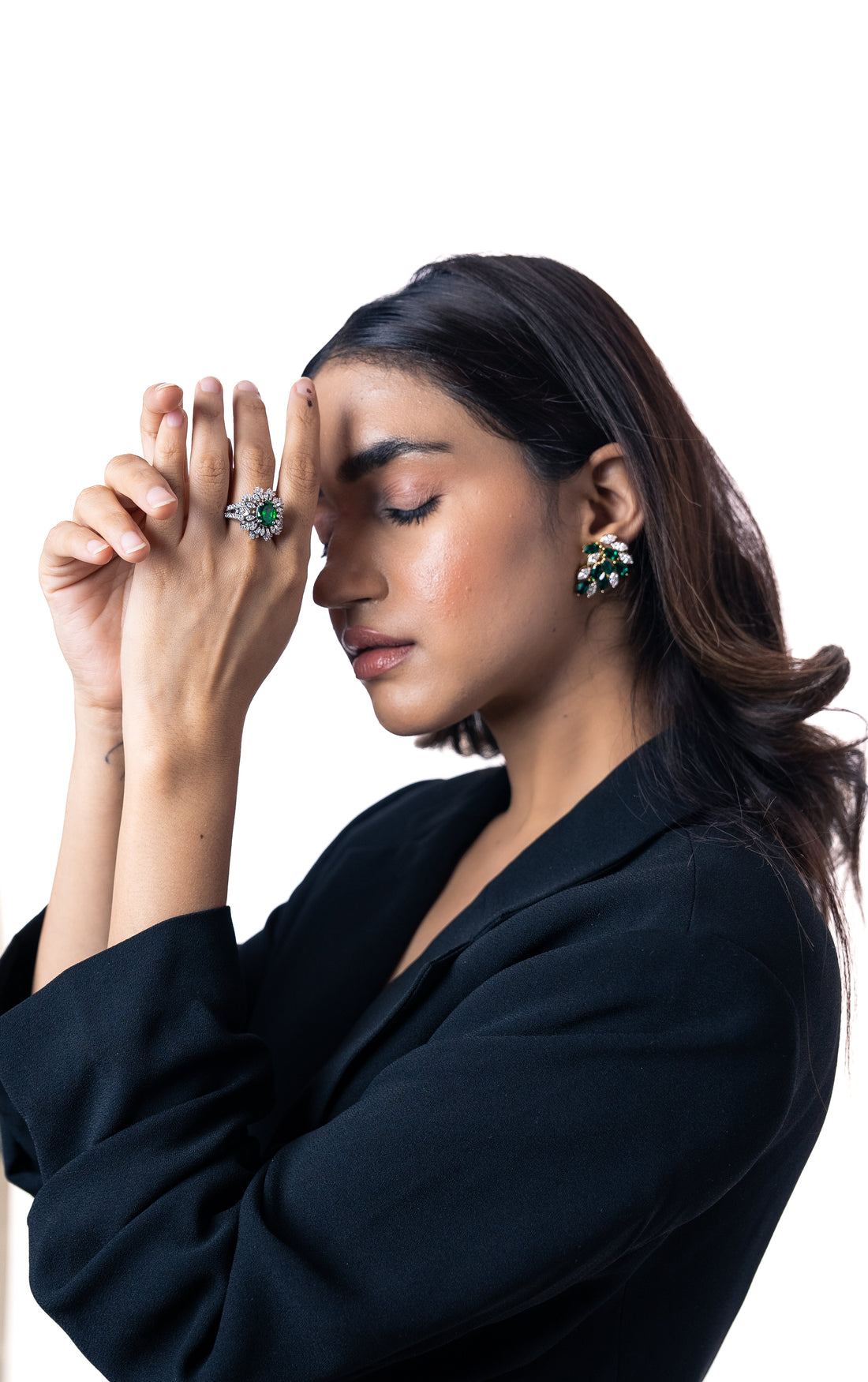 Green Petal Earrings