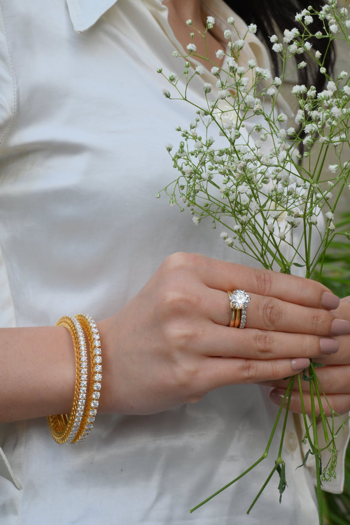 10 Pointer Diamond Bangle Pair