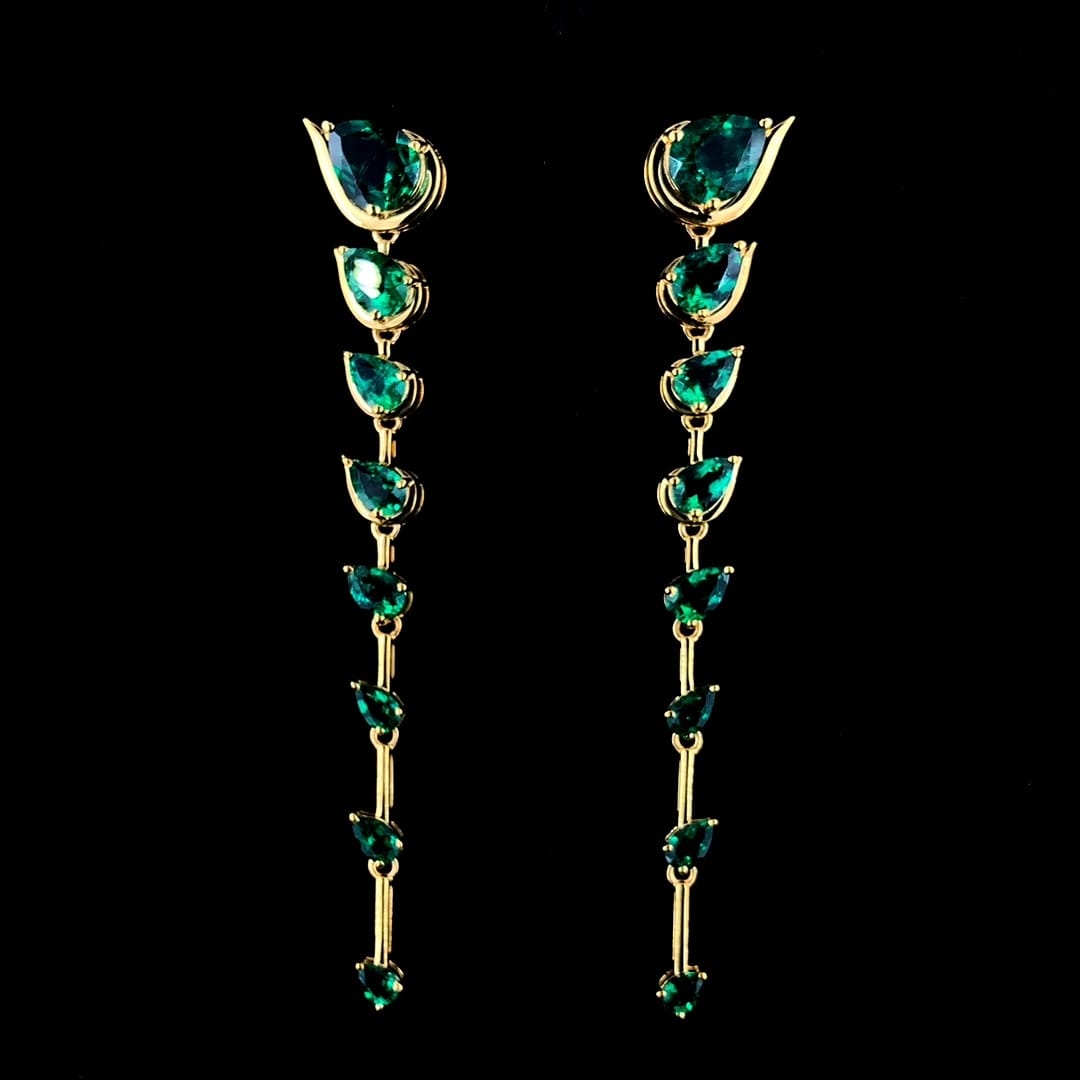 Elegant Green Gem Earrings