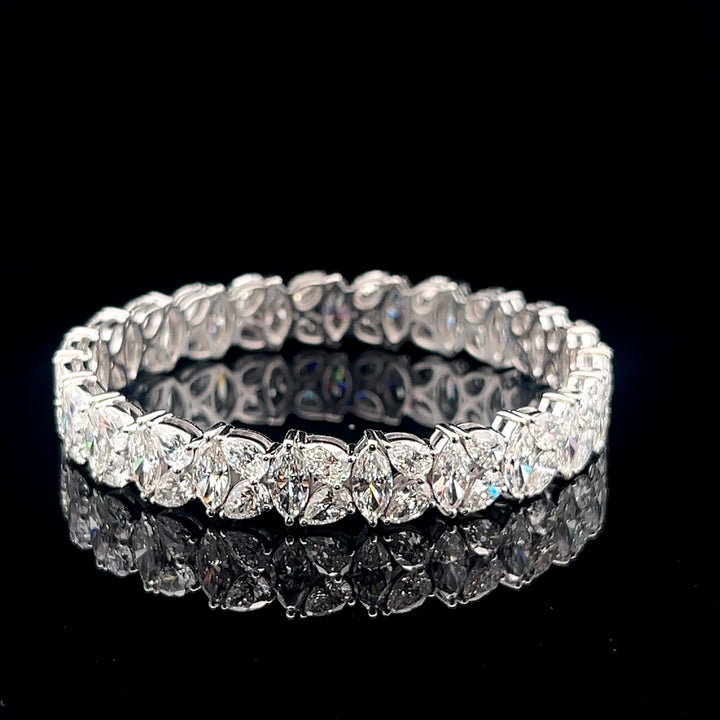 Everlasting Petal Bangle: Marquise and Pear Diamond Cluster