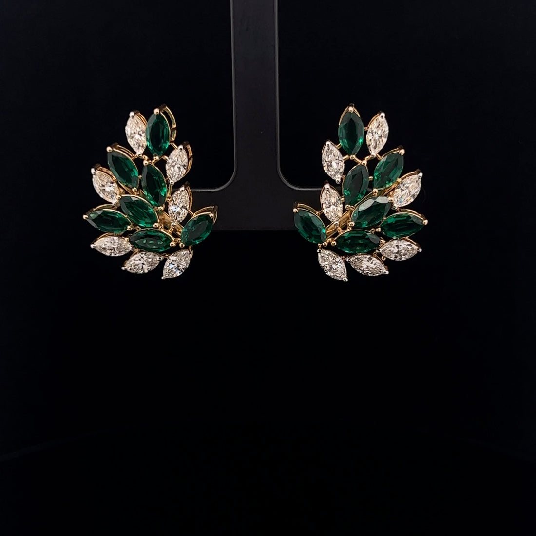 Green Petal Earrings