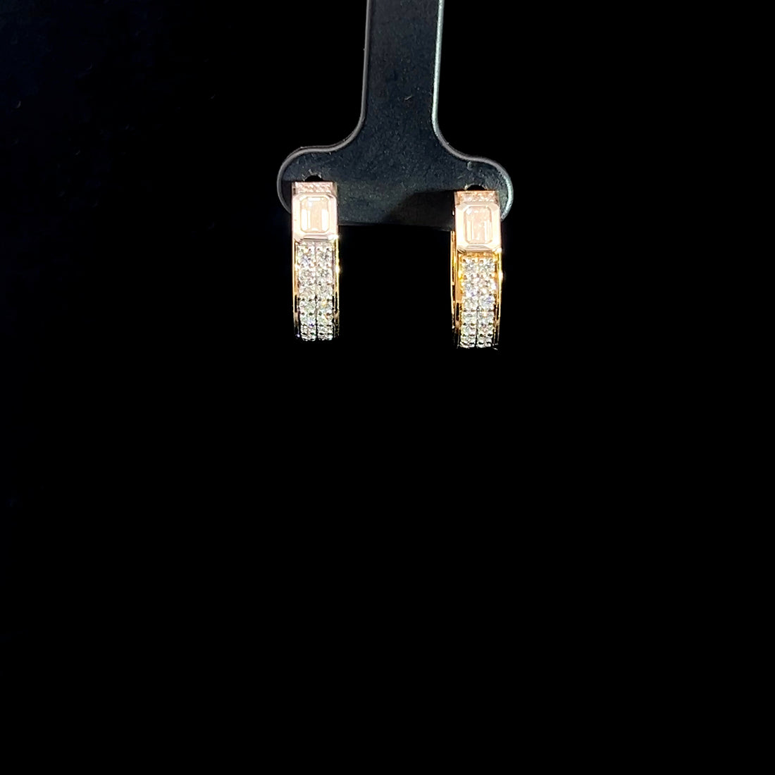Exquisite Emerald Diamond Hoops