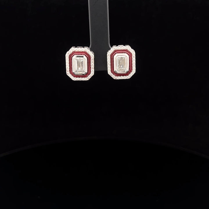 Exquisite Red & Diamond Earrings