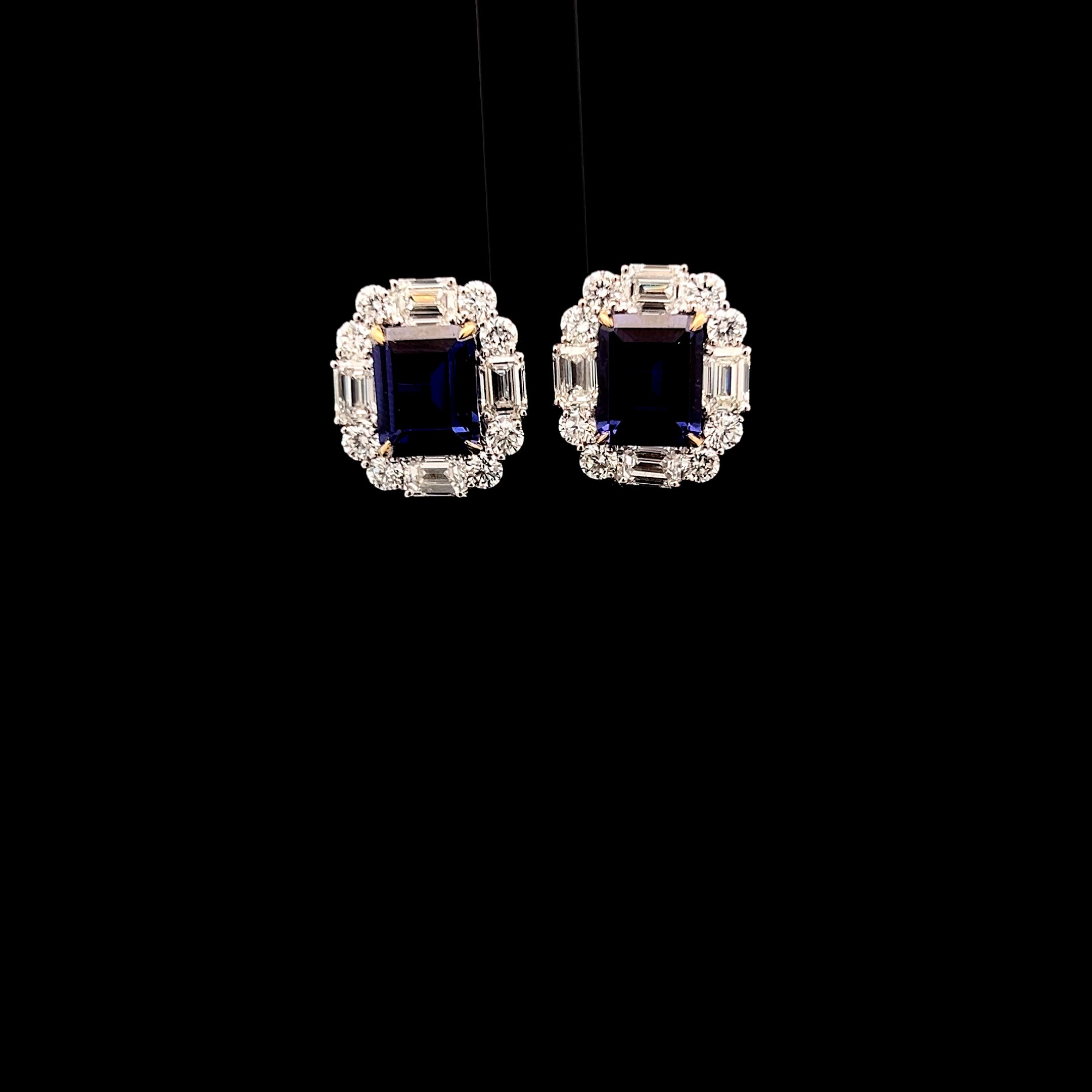 Elegant Sapphire and Diamond Earrings