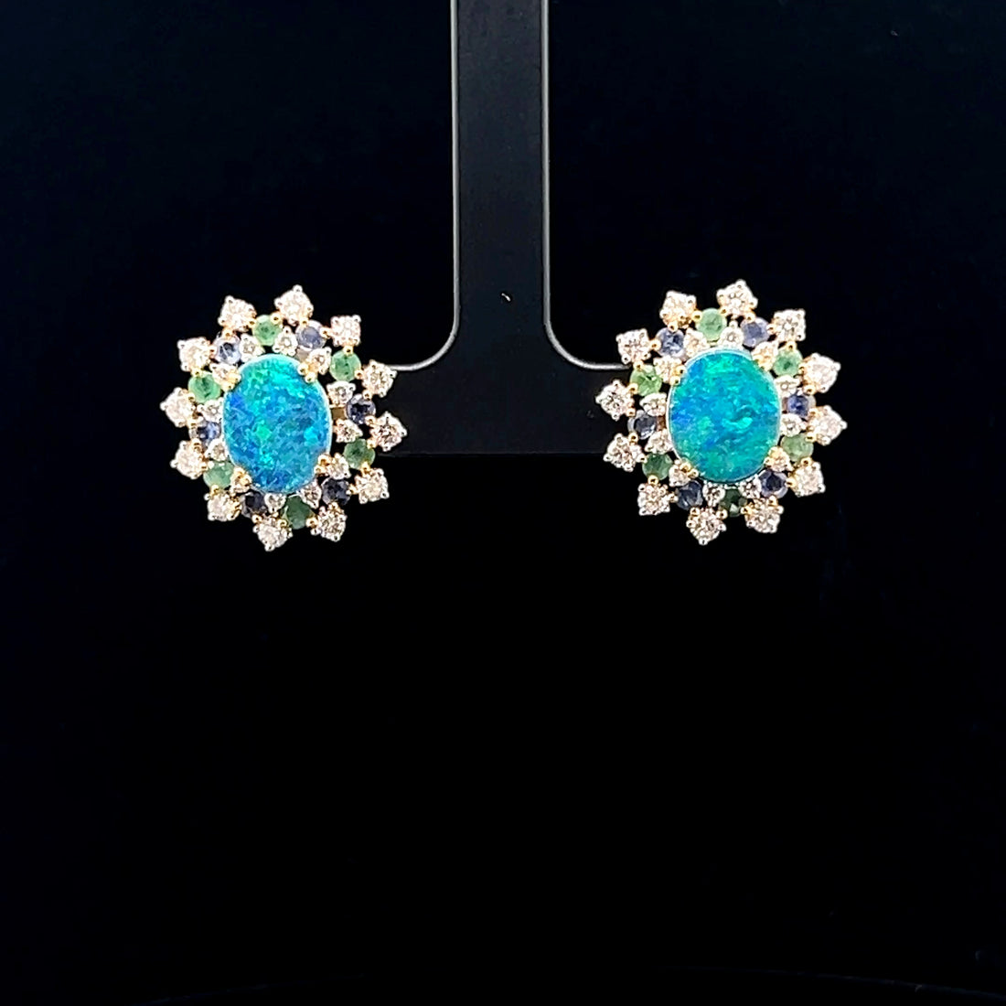 Vintage Inspired Blue Opal Earrings