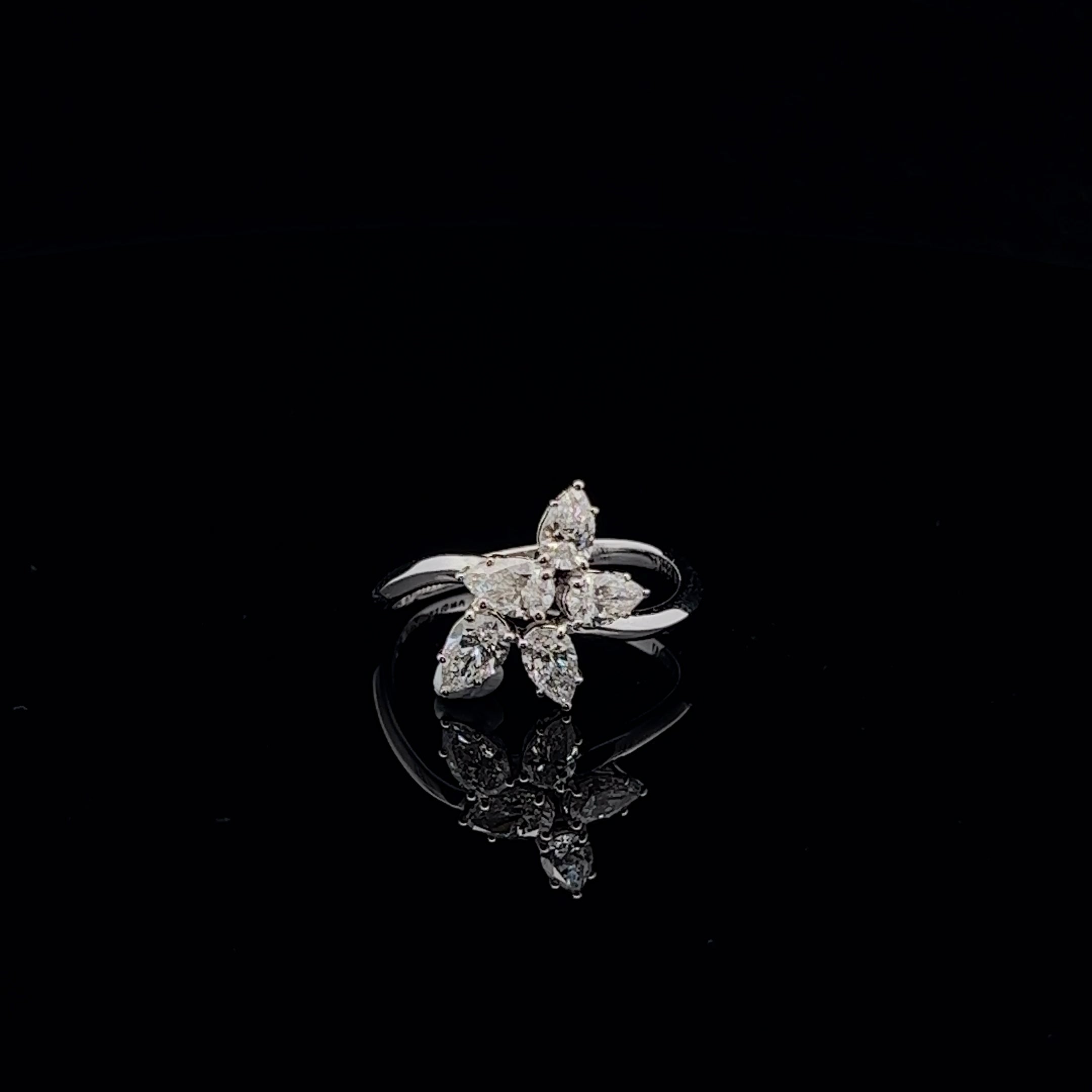 The Petal Bloom: Pear Diamond Statement Ring