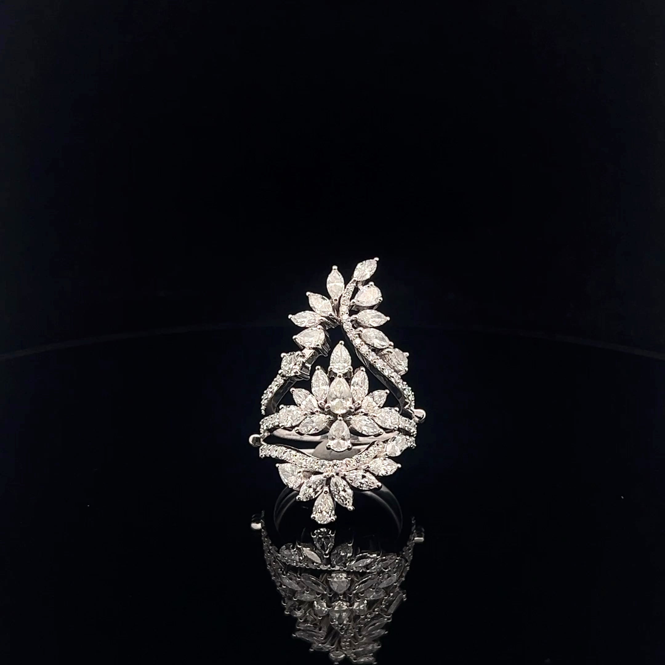 Modern Flower Cluster Ring