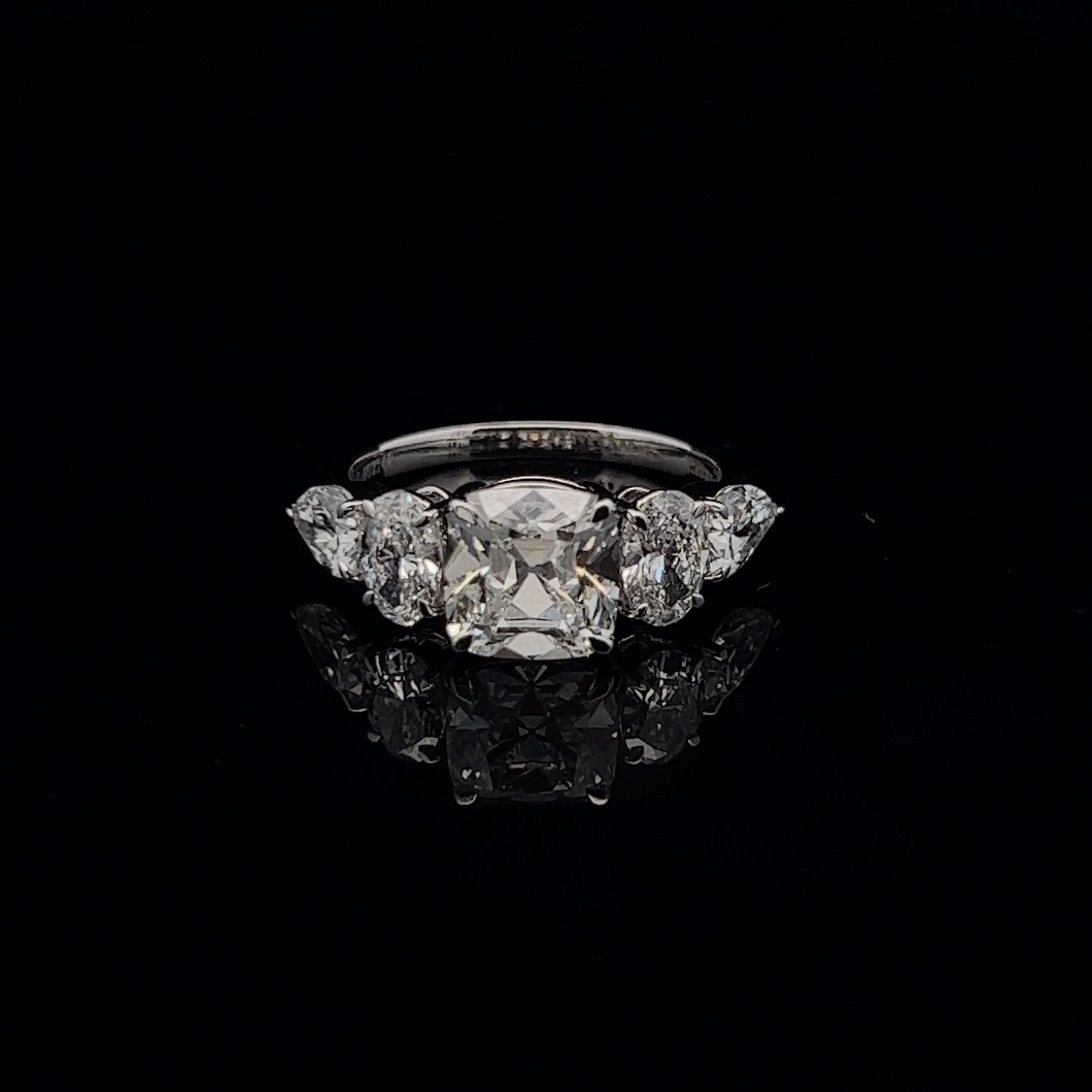 2.0ct Cushion Cut Accent Stone Ring