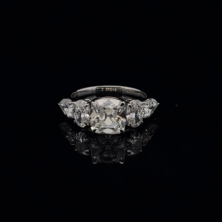 2.0ct Cushion Cut Solitaire 5 Stone Ring