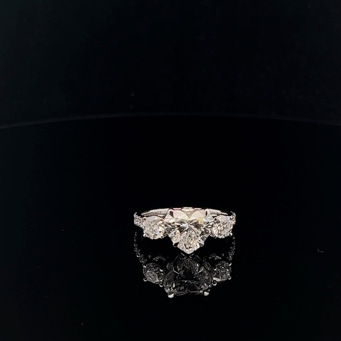 2.0ct Heart Shape Solitaire 3 Stone Diamond Ring