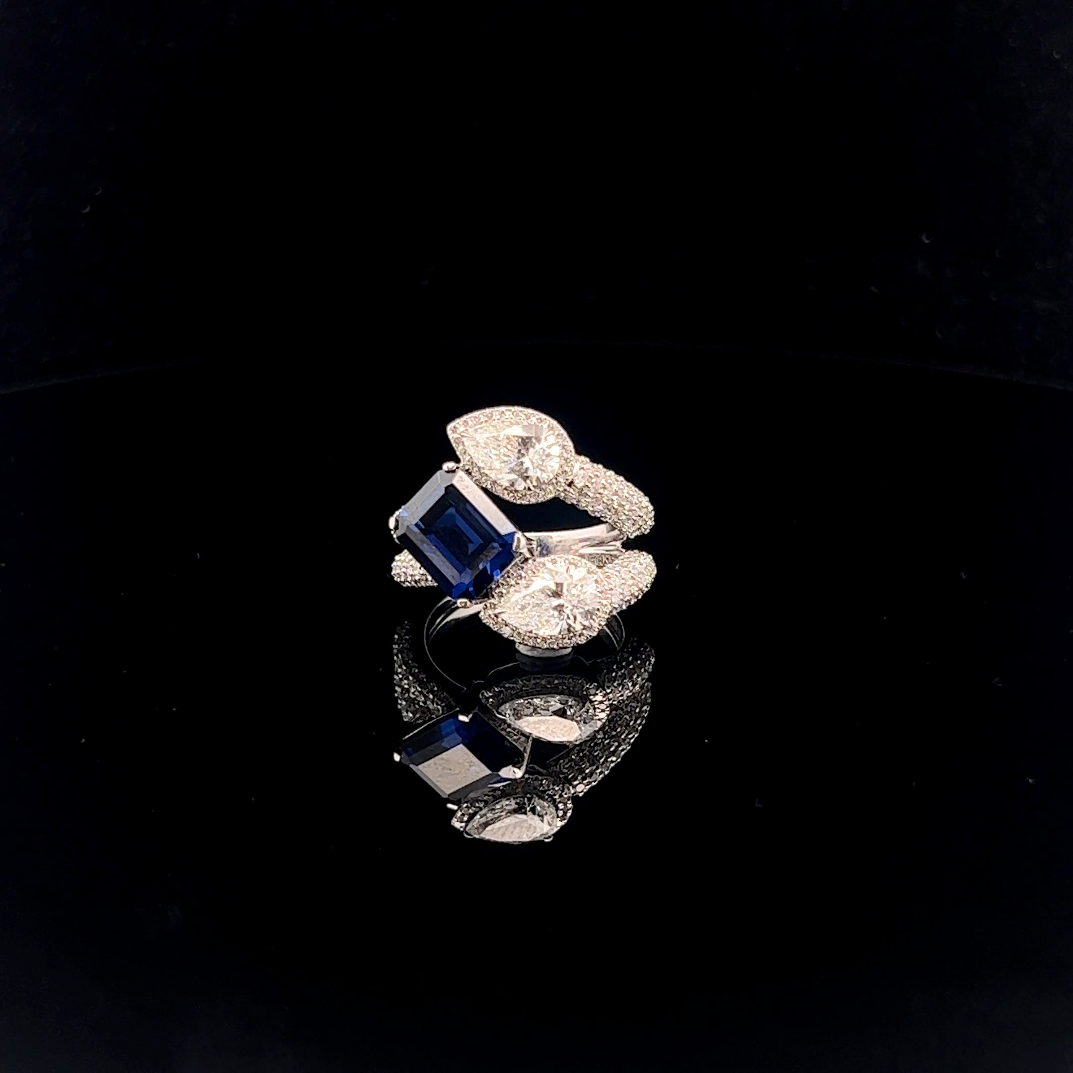 Double Pear Diamond Center Stone Cocktail Ring