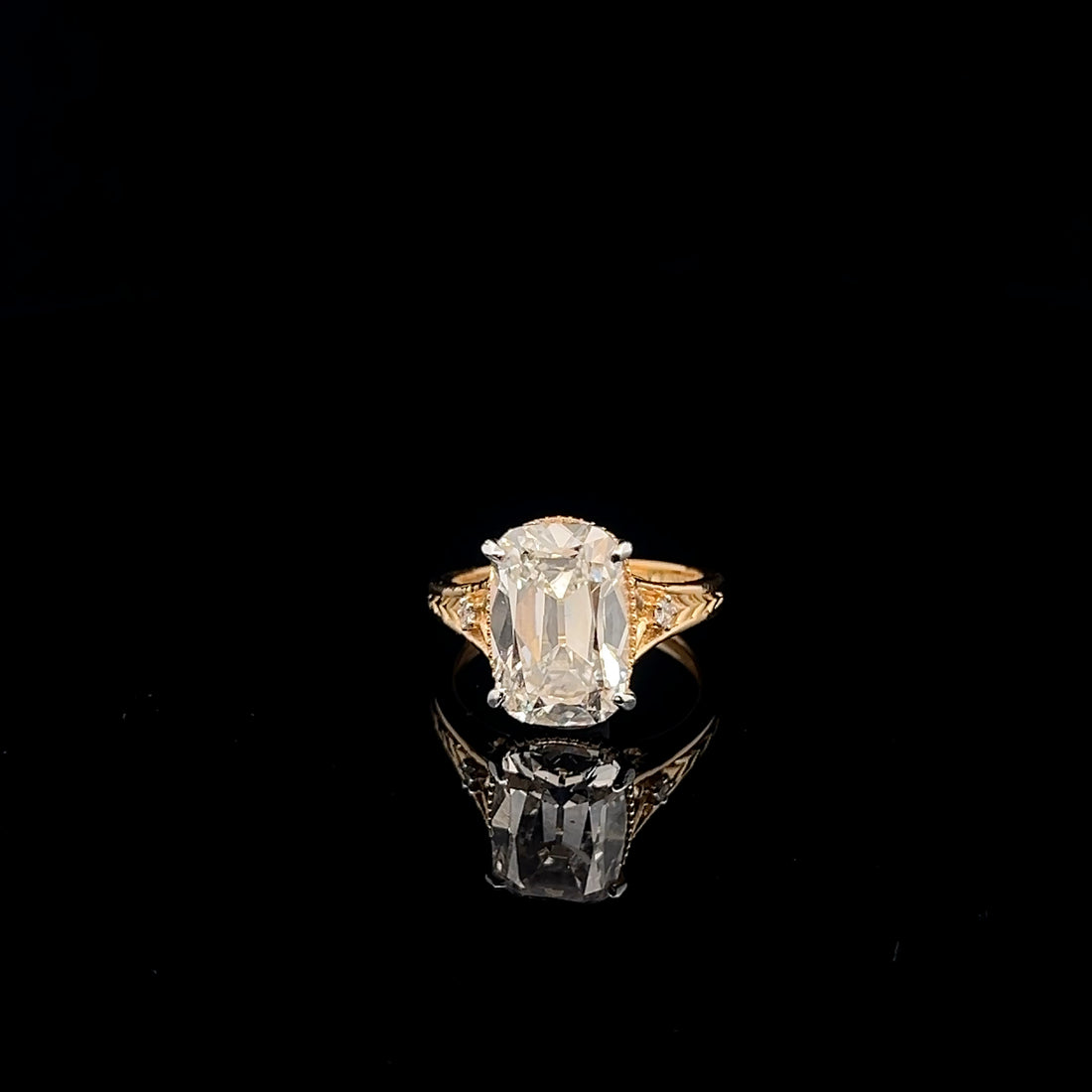 Royal Antique: 5.0ct Old Mine cut Lab Diamond Solitaire ring