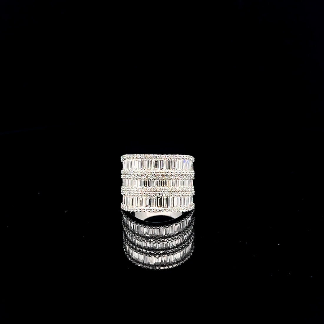 Elegant Baguette Cut Diamond Channel Set Band